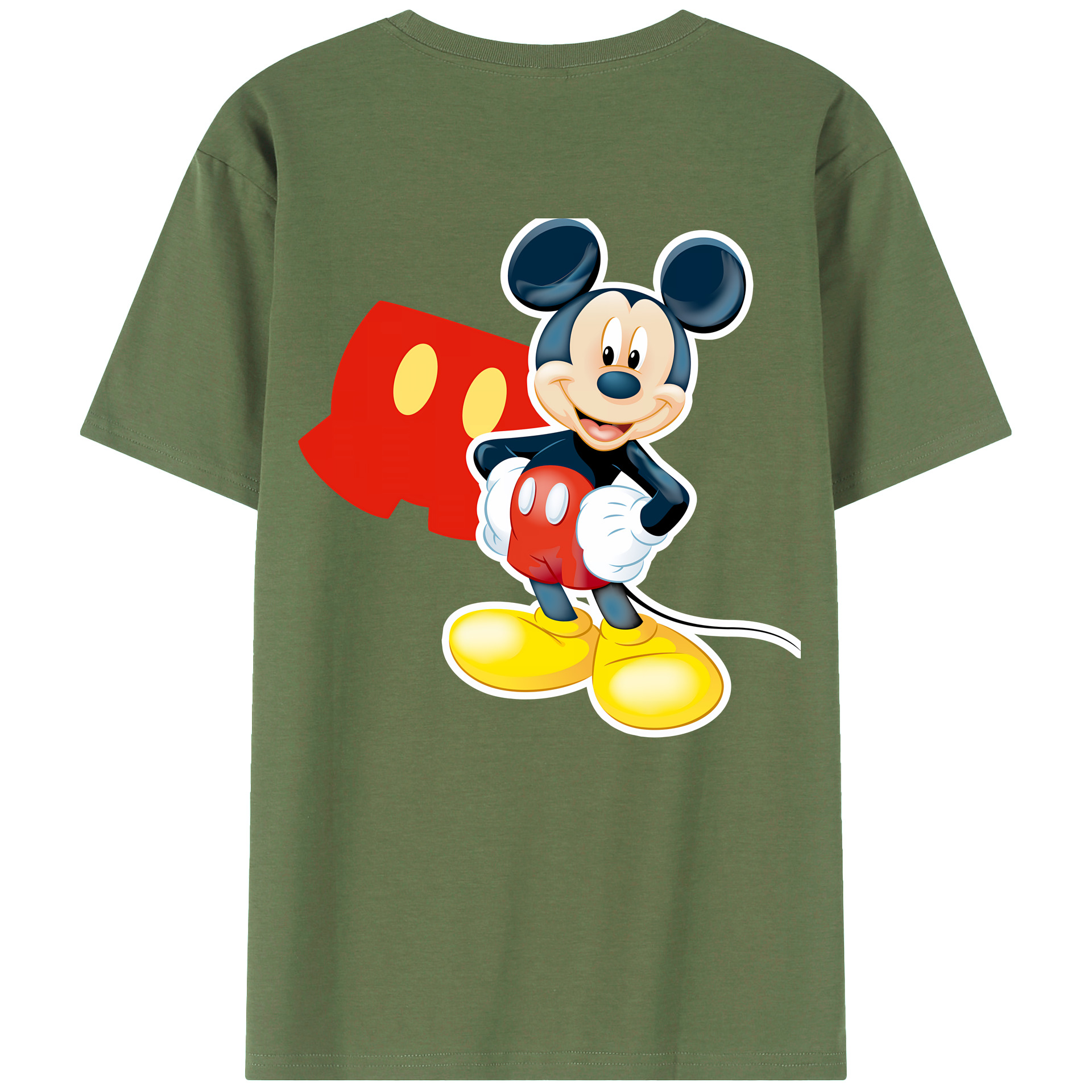 （画像用） ミッキーマウス Mickey Mouse 綿100％ メンズ半袖Tシャツ（バックプリント） 通気性